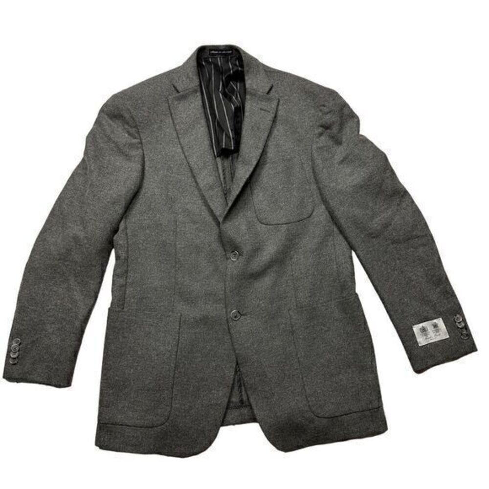 Austin Reed Signature Men's Grey Wool Blazer Size 40R‎ Two-Button Notch Lapel